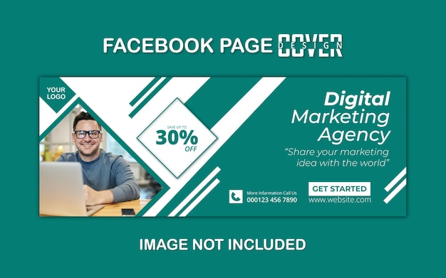 Vector plantilla de portada de redes sociales de agencia de marketing digital vector de banner promocional de portada de facebook