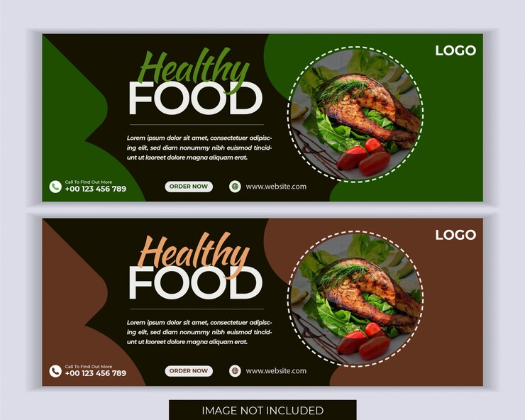 Plantilla de portada de redes sociales de banner de alimentos y restaurantes.