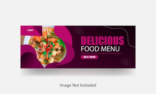 Plantilla de portada de redes sociales de banner de facebook de restaurante de menú de comida