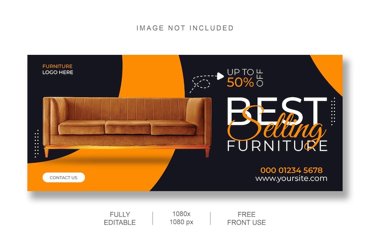 Vector plantilla de portada de redes sociales de muebles