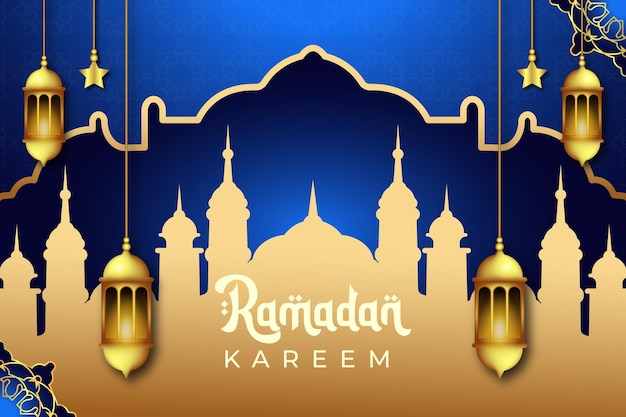 Plantilla de portada de redes sociales de ramadán de estilo de papel vector