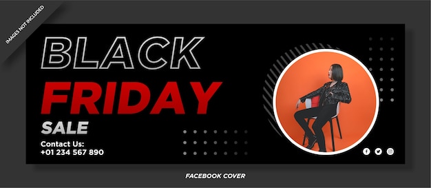 Plantilla de portada de redes sociales de venta de viernes negro