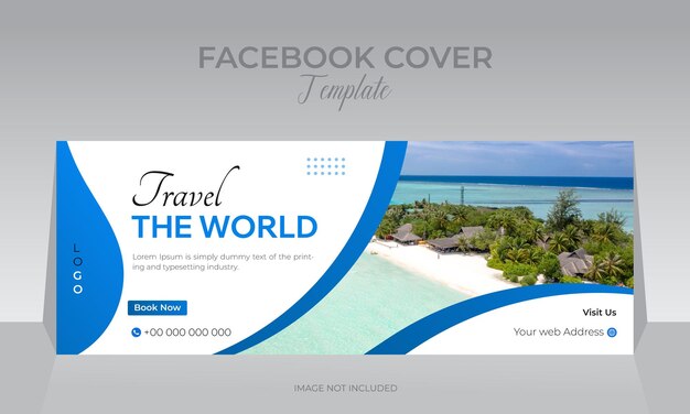 Plantilla de portada de redes sociales de viajes y vacaciones para agencia de viajes