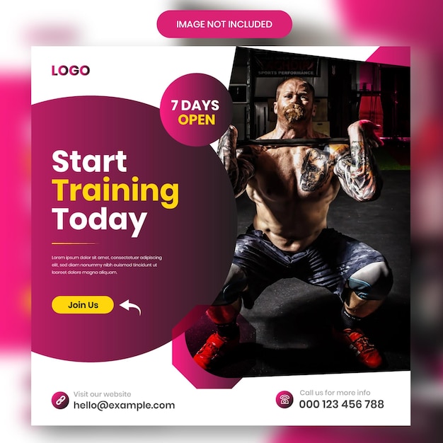 Plantilla de post de redes sociales de fitness