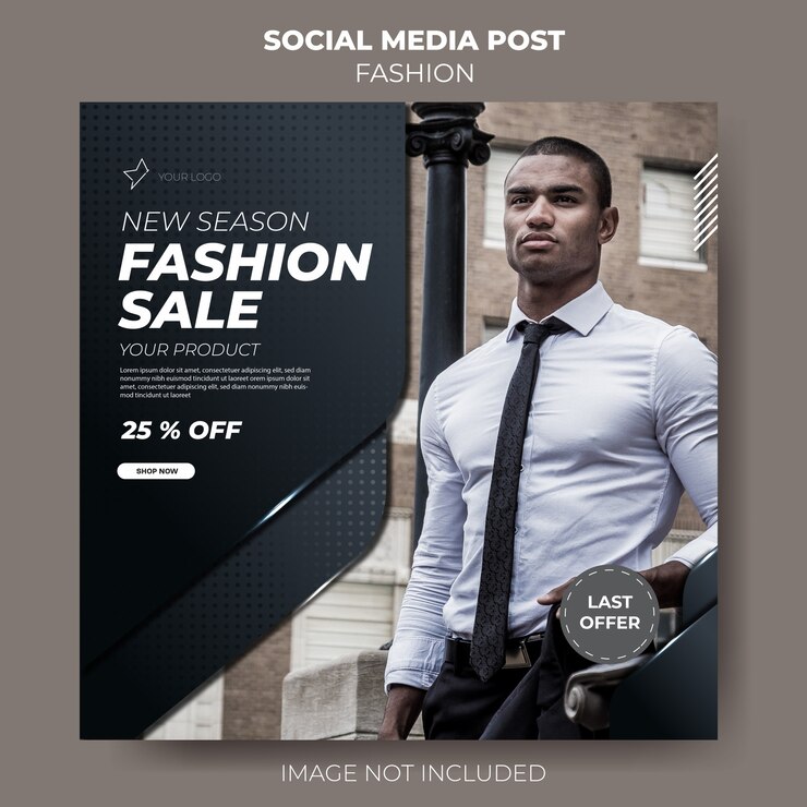 Plantilla de post venta elegante de las redes sociales de moda oscura