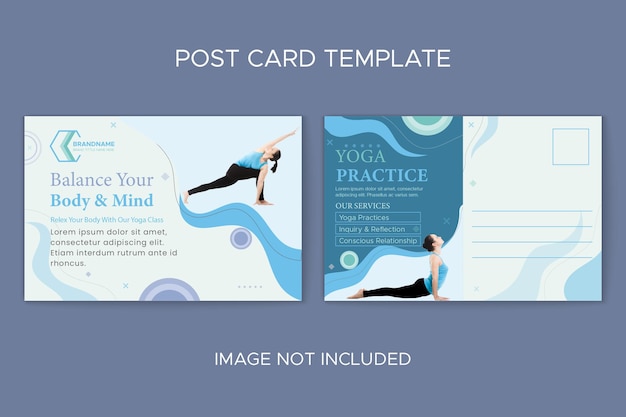 Plantilla de postal de concepto de yoga