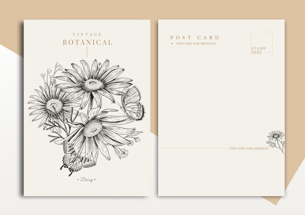 Plantilla de postal vintage margarita