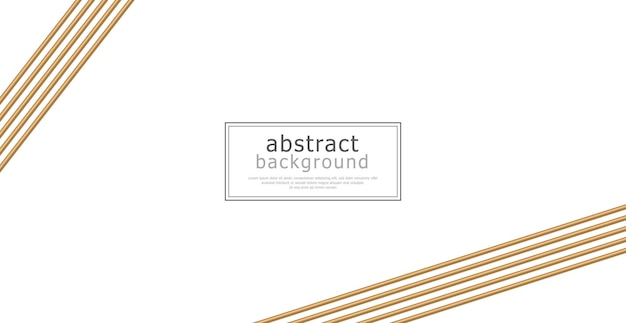 Plantilla de postal web de lujo geométrico moderno para negocios o presentación con líneas doradas sobre fondo blanco - Vector