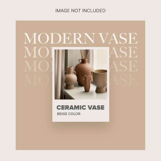 plantilla de poste beige mínima para artículos de decoración