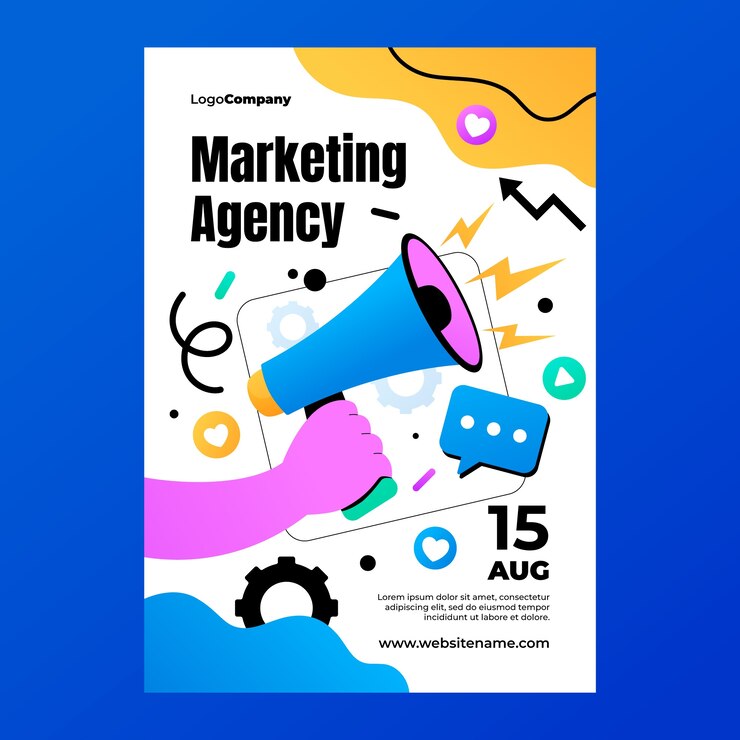 Vector plantilla de póster de agencia de marketing