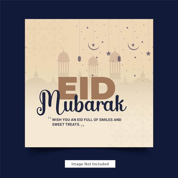Vector plantilla de póster de banner de redes sociales de eid mubarak y eid ulfitr