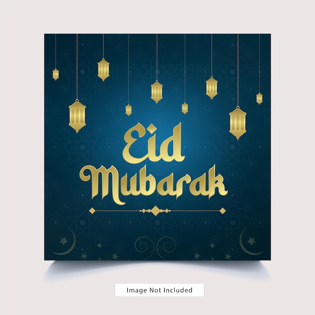 Plantilla de póster de banner de redes sociales de eid mubarak