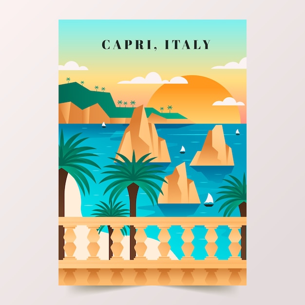 Plantilla de póster capri degradado