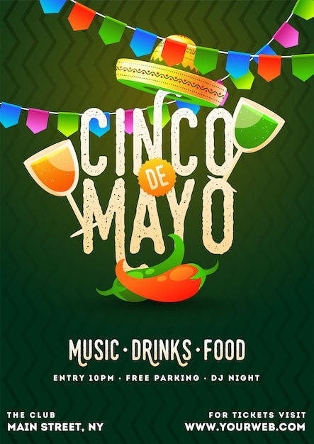 Plantilla póster del Cinco de Mayo
