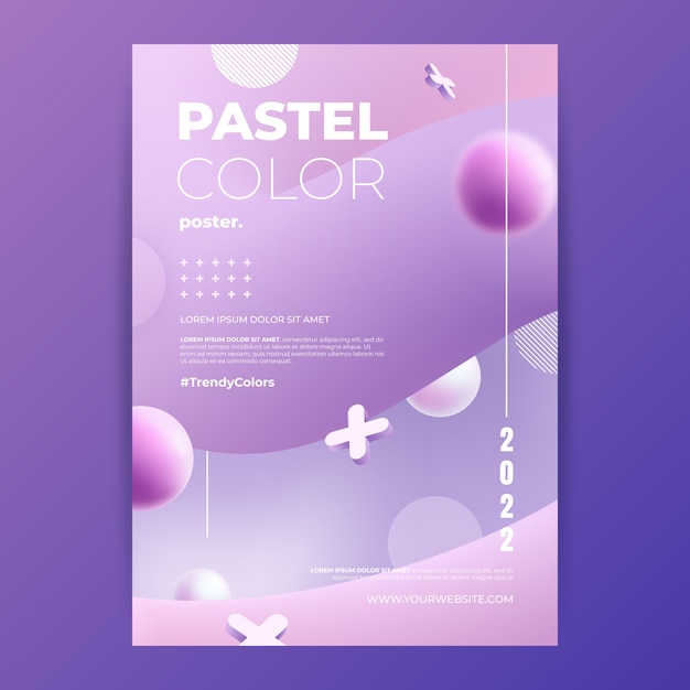 Plantilla de póster de color pastel degradado