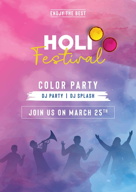 Plantilla de póster creativo para la celebración del festival de holi