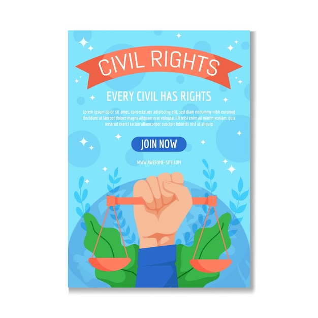 Plantilla de póster de derechos civiles