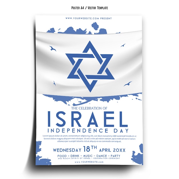 Plantilla de póster del Día de la Independencia de Israel 2023