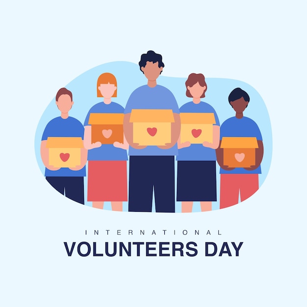 plantilla de póster del día internacional de los voluntarios