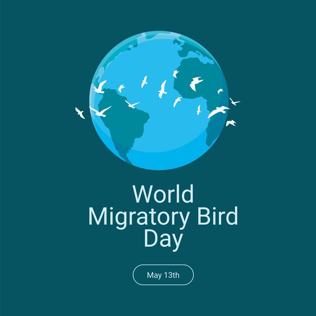 Plantilla de póster del día mundial de las aves migratorias