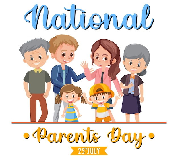 Plantilla de póster del día nacional de los padres