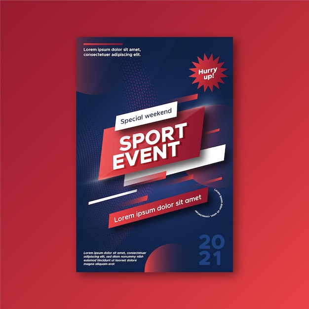 Vector plantilla de póster de evento deportivo