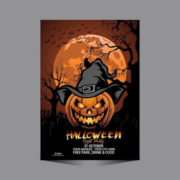 Plantilla de póster de evento de halloween aterrador