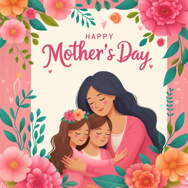Vector plantilla de póster de feliz día de la madre con un fondo