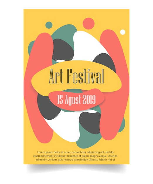 Vector plantilla de póster del festival de arte