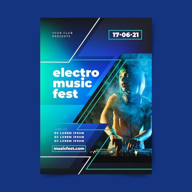 Plantilla de póster del festival de música