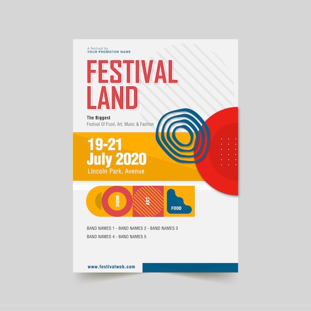 Vector plantilla de póster del festival