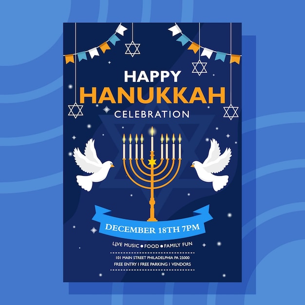 Plantilla de póster de la festividad de hanukkah