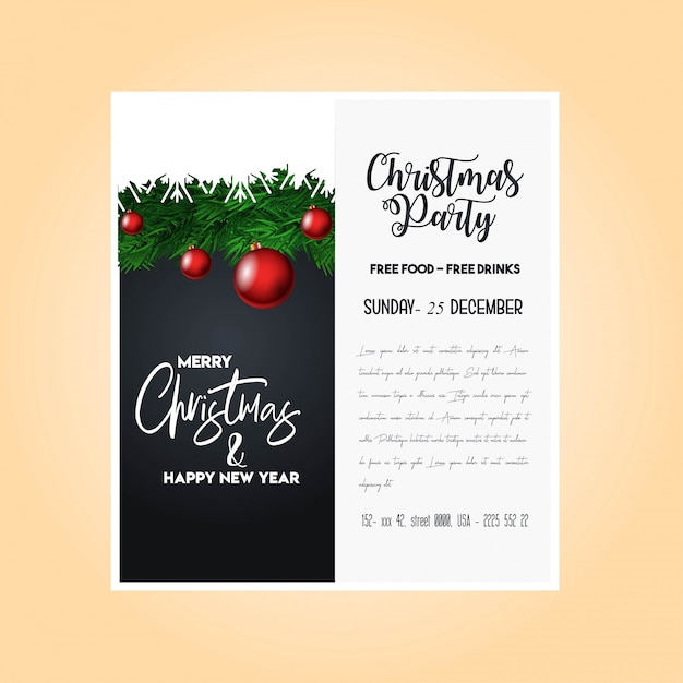 Plantilla de póster de fiesta de navidad 2019