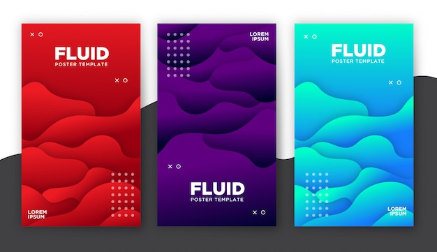 Plantilla de póster con formas fluidas