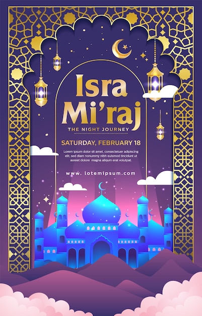 La plantilla de póster de Isra miraj