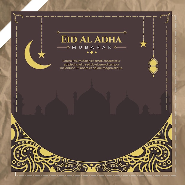 Plantilla de póster de lujo de Eid Al Adha