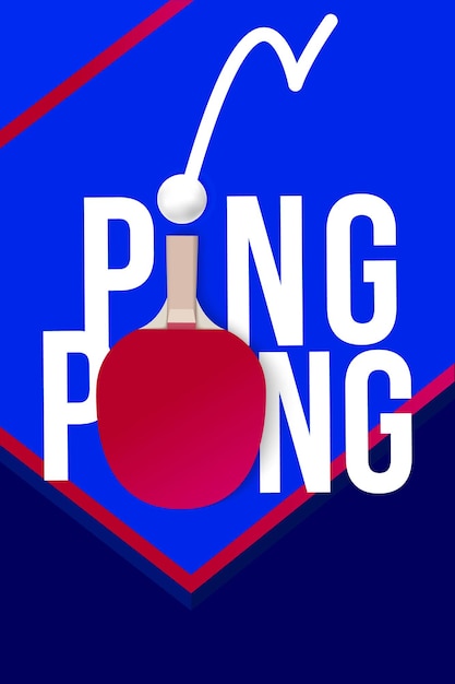 Plantilla de póster de ping pong. Mesa y raquetas para ping-pong. Ilustración vectorial EPS10