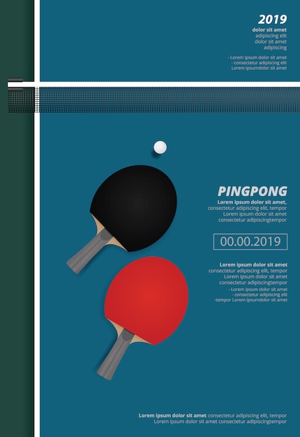 Vector plantilla de póster - pingpong