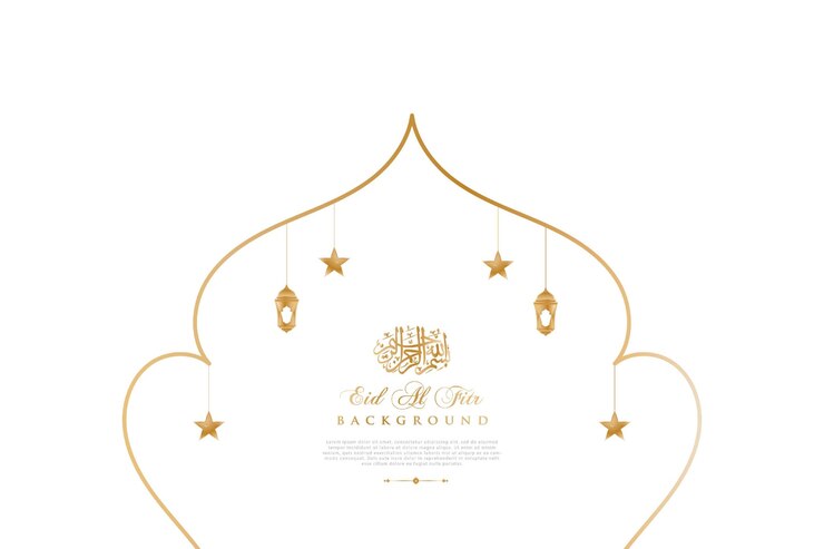 Plantilla de póster Ramadan Kareem Eid-al fitr con diseño de fondo dorado vectorial de ornamento y mezquita