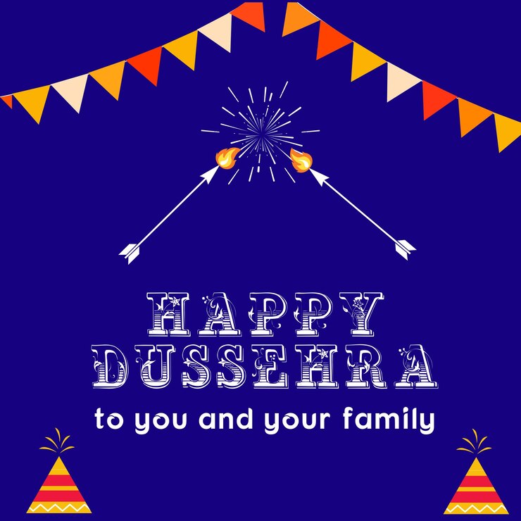 Vector plantilla de póster de redes sociales happy dussehra