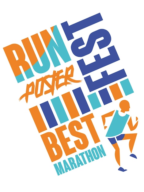 La plantilla de póster de Run Fest para el campeonato de maratón de un evento deportivo se puede usar para imprimir carteles.