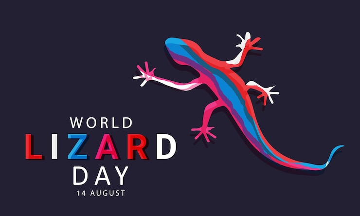 Vector plantilla de póster de tarjeta de banner de fondo del día mundial del lagarto ilustración vectorial