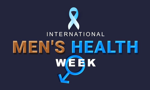 Plantilla de póster de tarjeta de banner de fondo de la semana nacional de concientización sobre la salud de los hombres Vector