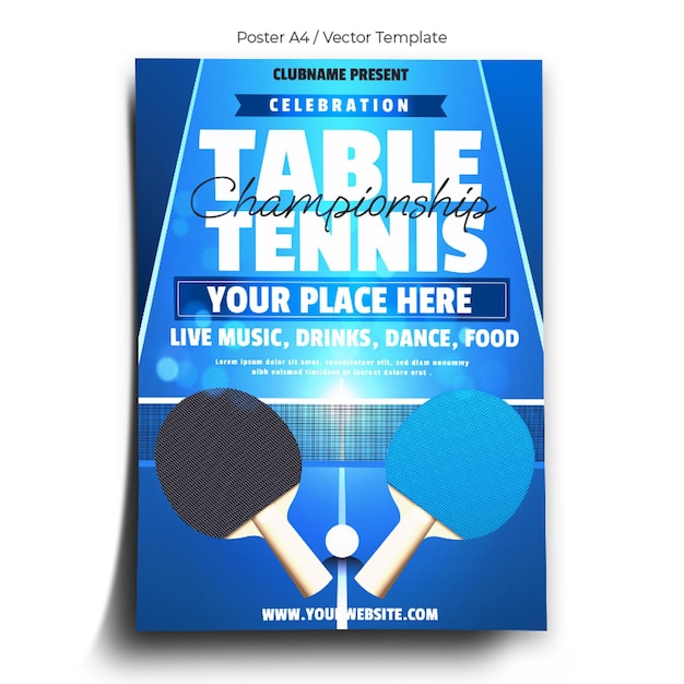 Vector plantilla de póster de tenis de mesa