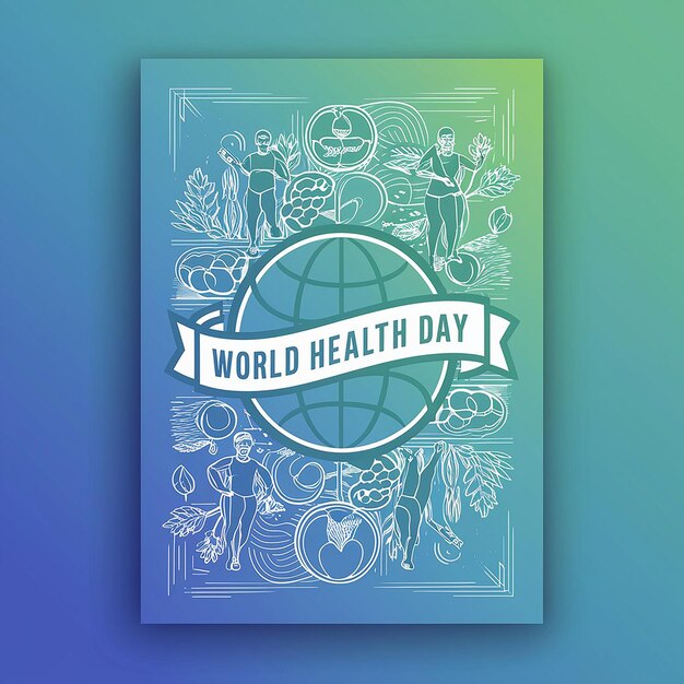 plantilla de póster vectorial de concienciación sobre el Día Mundial de la Salud