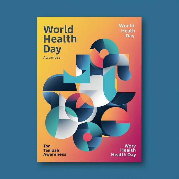 plantilla de póster vectorial de concienciación sobre el Día Mundial de la Salud