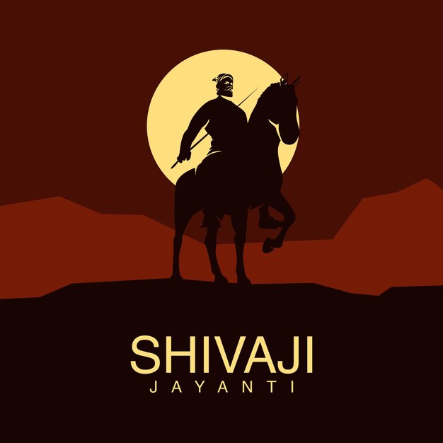 plantilla de póster vectorial de Shivaji Jayanti