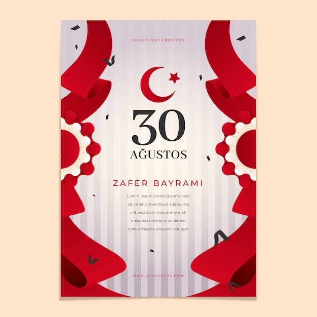 plantilla de póster vertical para la celebración del 30 de agosto
