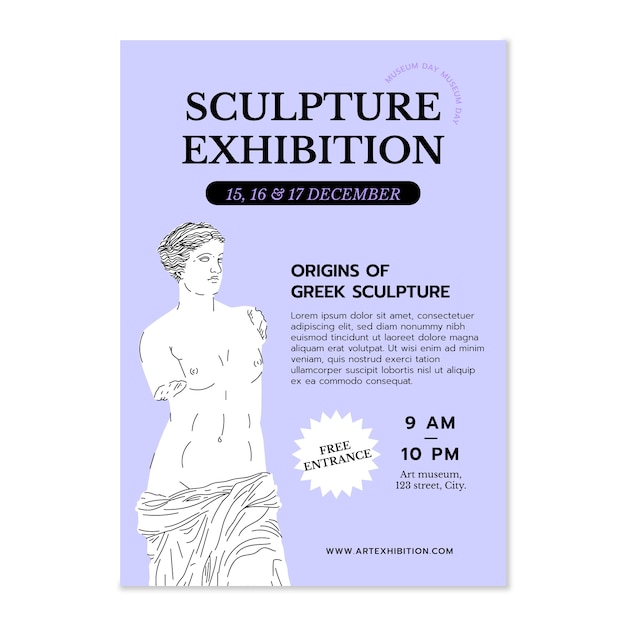 plantilla de póster vertical de escultura