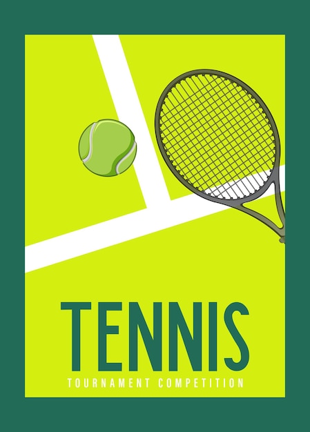 plantilla de póster vertical de tenis plano para las redes sociales
